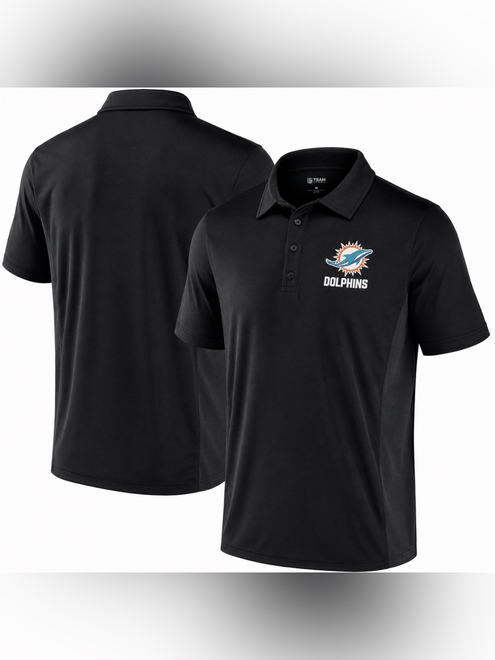 NFL Miami Dolphins Men's Officially Licensed Collared Polo Size XL Black